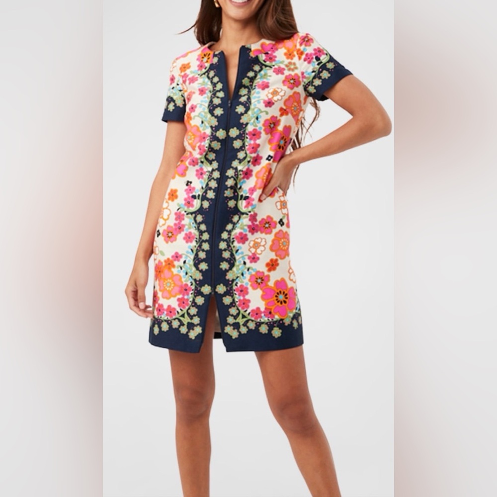 Trina Turk Arboretum floral print zip front mini dress New without tag